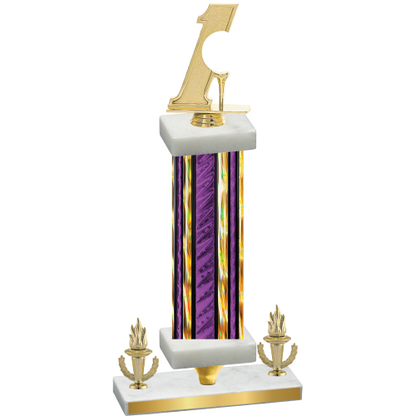 Premium Single Purple Glacier Victory Golf Trophy