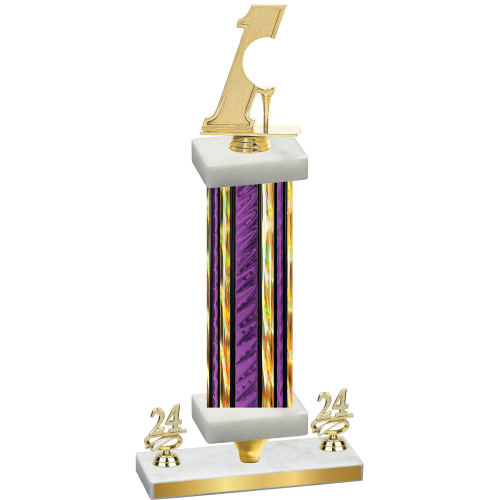 Premium Single Purple Glacier Year Golf Trophy