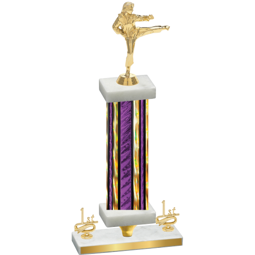 Premium Single Purple Glacier First Place Karate Trophy