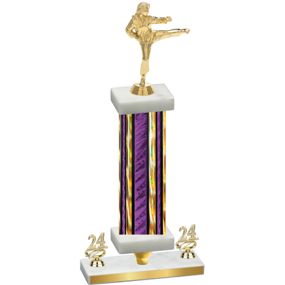 Premium Single Purple Glacier Year Karate Trophy