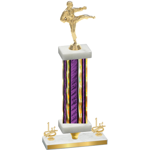 Premium Single Purple Glacier First Place Karate Trophy