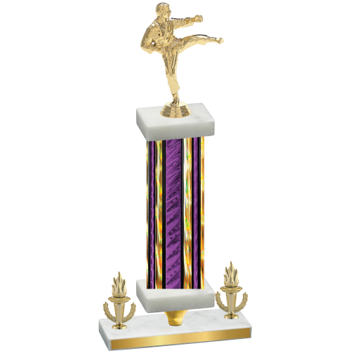 Premium Single Purple Glacier Victory Karate Trophy