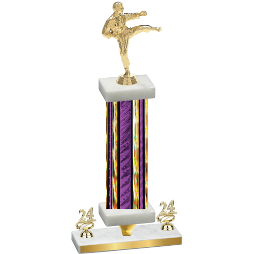 Premium Single Purple Glacier Year Karate Trophy