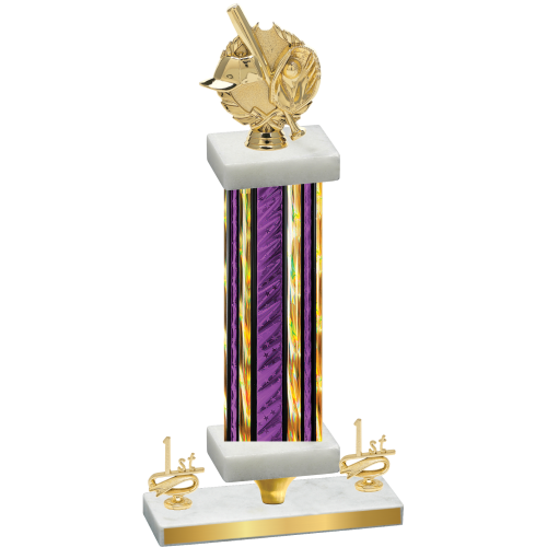 Premium Single Purple Glacier First Place Baseball Trophy