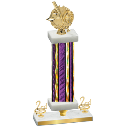 Premium Single Purple Glacier Second Place Baseball Trophy
