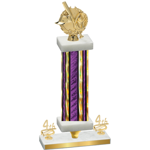 Premium Single Purple Glacier Fourth Place Baseball Trophy