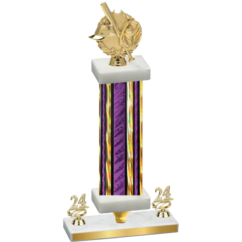 Premium Single Purple Glacier Year Baseball Trophy