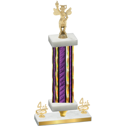 Premium Single Purple Glacier Fourth Place Academics Trophy