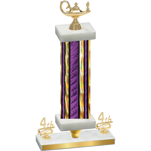 Premium Single Purple Glacier Fourth Place Academics Trophy
