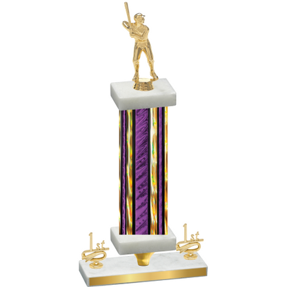 Premium Single Purple Glacier First Place Baseball Trophy