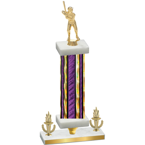 Premium Single Purple Glacier Victory Baseball Trophy