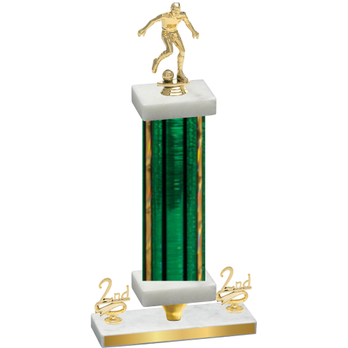 Premium Single Green Glacier Second Place Soccer Trophy