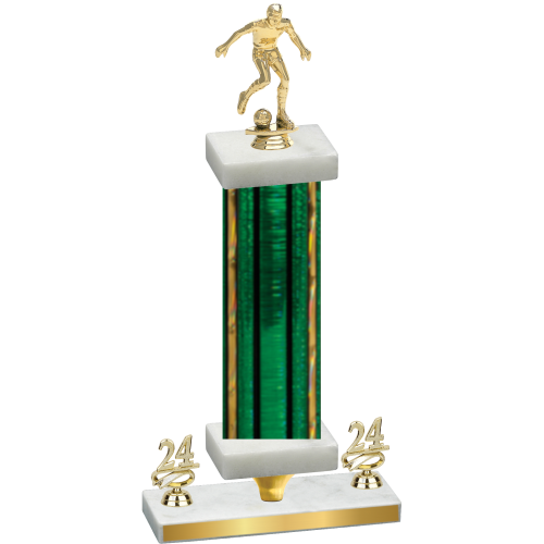 Premium Single Green Glacier Year Soccer Trophy