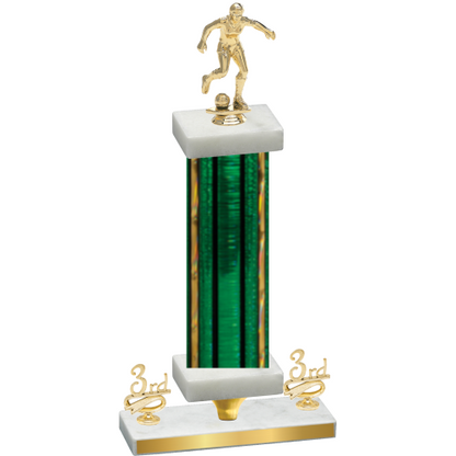 Premium Single Green Glacier Third Place Soccer Trophy