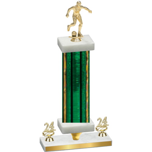 Premium Single Green Glacier Year Soccer Trophy