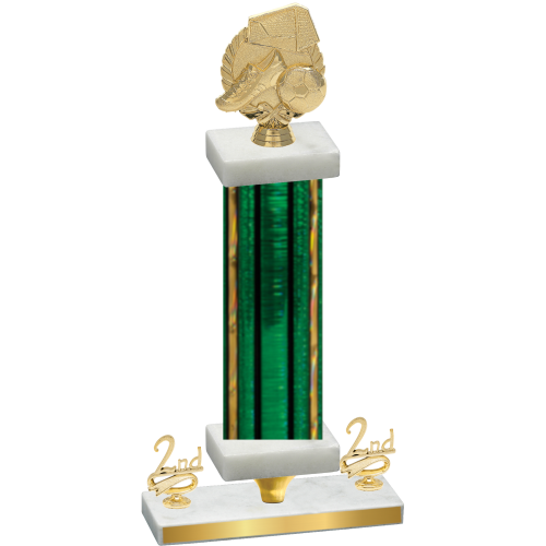 Premium Single Green Glacier Second Place Soccer Trophy