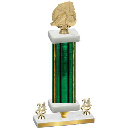 Premium Single Green Glacier Year Soccer Trophy