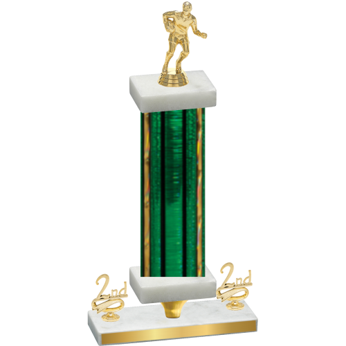 Premium Single Green Glacier Second Place Rugby Trophy