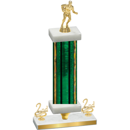 Premium Single Green Glacier Second Place Rugby Trophy
