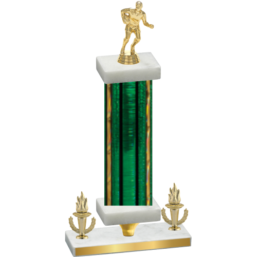Premium Single Green Glacier Victory Rugby Trophy
