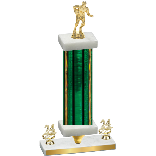 Premium Single Green Glacier Year Rugby Trophy