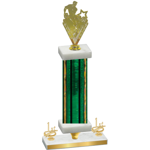 Premium Single Green Glacier First Place Rugby Trophy