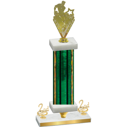 Premium Single Green Glacier Second Place Rugby Trophy