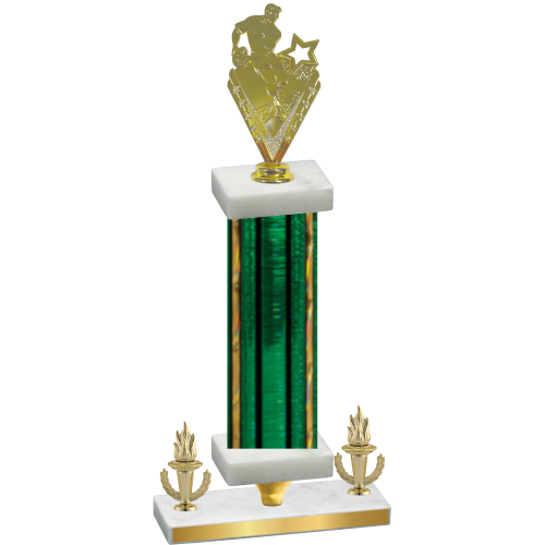 Premium Single Green Glacier Victory Rugby Trophy