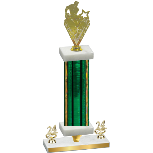 Premium Single Green Glacier Year Rugby Trophy