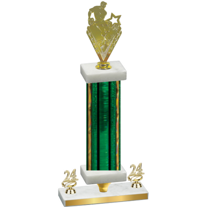 Premium Single Green Glacier Year Rugby Trophy