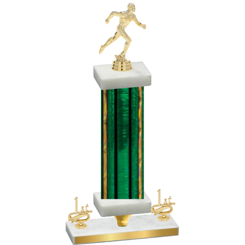 Premium Single Green Glacier First Place Running Trophy