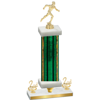 Premium Single Green Glacier Second Place Running Trophy