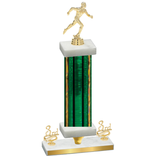 Premium Single Green Glacier Third Place Running Trophy