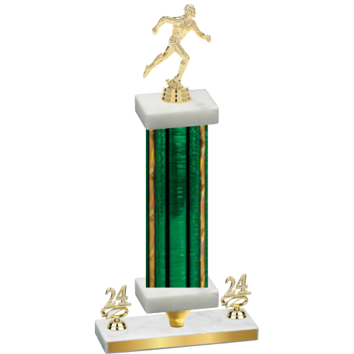 Premium Single Green Glacier Year Running Trophy