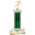 Premium Single Green Glacier First Place Running Trophy