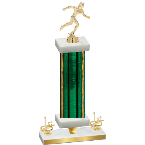Premium Single Green Glacier First Place Running Trophy