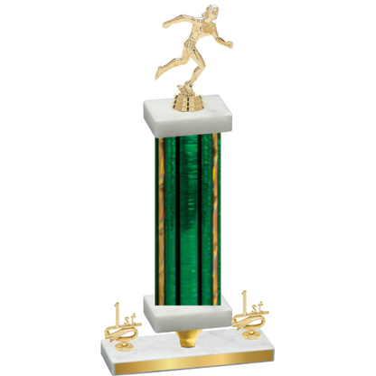 Premium Single Green Glacier First Place Running Trophy