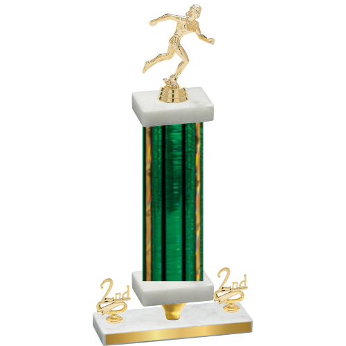 Premium Single Green Glacier Second Place Running Trophy