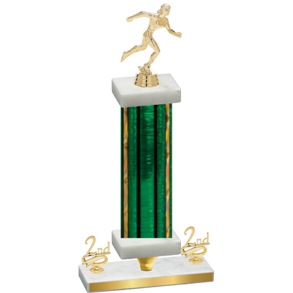 Premium Single Green Glacier Second Place Running Trophy