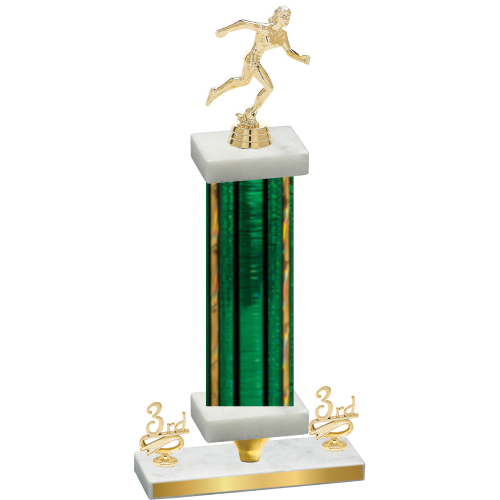 Premium Single Green Glacier Third Place Running Trophy