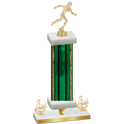 Premium Single Green Glacier Third Place Running Trophy
