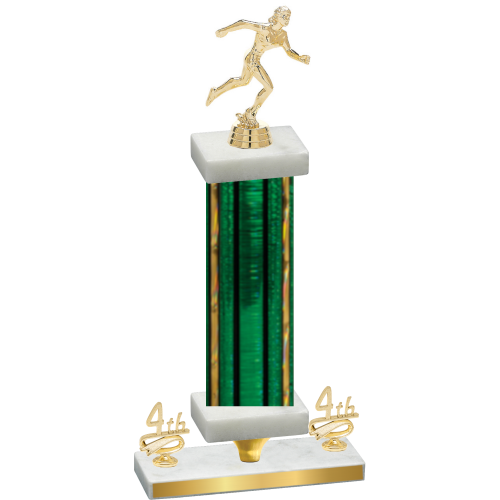 Premium Single Green Glacier Fourth Place Running Trophy