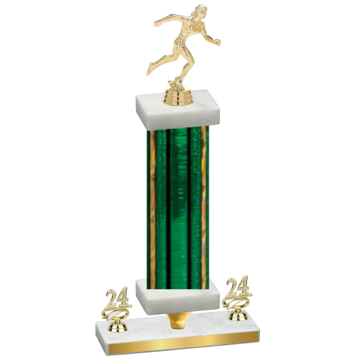 Premium Single Green Glacier Year Running Trophy