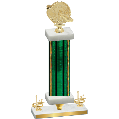 Premium Single Green Glacier First Place Running Trophy