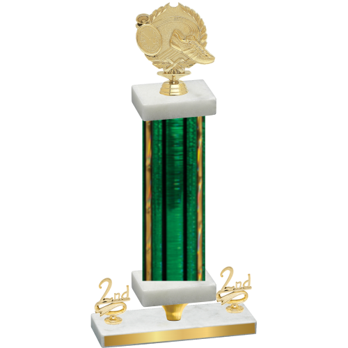 Premium Single Green Glacier Second Place Running Trophy