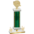 Premium Single Green Glacier Third Place Running Trophy