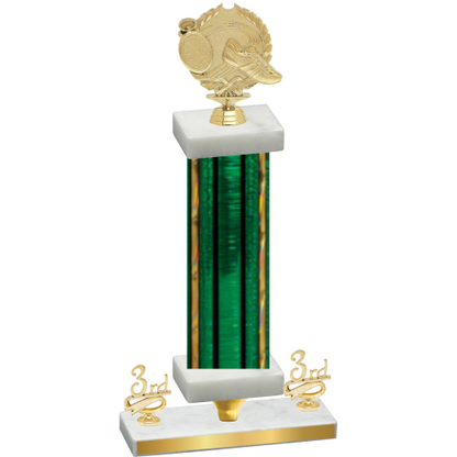 Premium Single Green Glacier Third Place Running Trophy