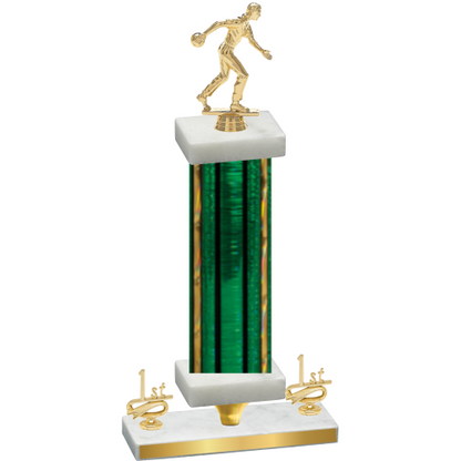 Premium Single Green Glacier First Place Bowling Trophy