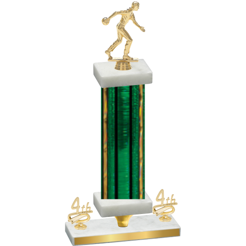 Premium Single Green Glacier Fourth Place Bowling Trophy