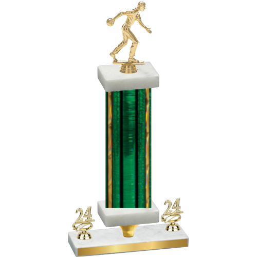 Premium Single Green Glacier Year Bowling Trophy